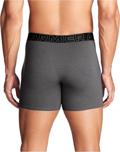 سروال داخلي رجالي من Under Armour مصنوع من القطن عالي الأداء مكون من 3 قطع، درزة داخلية 15.24 سم، راحة طوال اليوم وفائقة النعومة in Kuwait