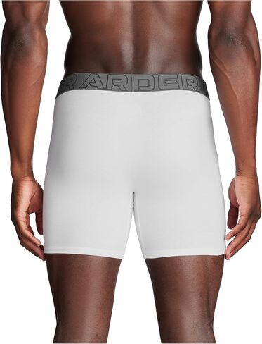 سروال داخلي رجالي من Under Armour مصنوع من القطن عالي الأداء مكون من 3 قطع، درزة داخلية 15.24 سم، راحة طوال اليوم وفائقة النعومة in Kuwait