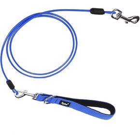 PUPTECK Chew Proof Dog Leash for Small Medium Large Dogs, Heavy Duty Dog Leashes with Padded Handle, Steel Cable Lead with Detachable Short Leash for Training Walking, Hot Pink in Kuwait