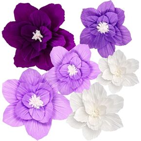 6pcs ورقة زهور الزهور الاصطناعية ديكور 3D الأنسجة الورق الزهور الزفاف زفاف غرفة عيد ميلاد ديكور الأرجواني اللافندر الزفاف الزفاف الطفل الحضانة غرفة الخلفية in Saudi Arabia