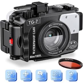 حافظة كاميرا ضفادع البحر متوافقة مع Sony A6000/A6300/A6500، مقاومة للماء IPX8، 60 مترًا (196 قدمًا) لحماية عمق الكاميرا تحت الماء، مثالية للغوص وركوب الأمواج والتجديف in Kuwait