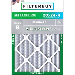 مرشح الهواء Filterbuy 12x25x1 MERV 8 Dust Defense (عبوة واحدة)، استبدال مرشحات هواء فرن HVAC AC المطوية (الحجم الفعلي: 11.75 × 24.75 × 0.75 بوصة) in Kuwait