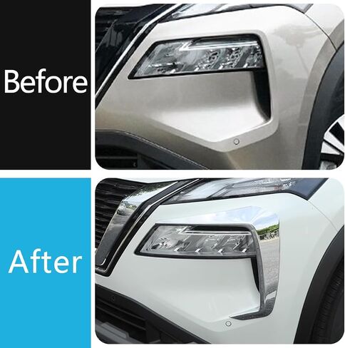 Car Accessories Fit for Nissan New Rogue 2021 2022 2023 Front Fog Light Cover Trim Eyebrow Spoiler (A Style:Chrome) 2PCS ABS in Saudi Arabia