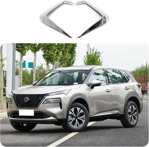 Car Accessories Fit for Nissan New Rogue 2021 2022 2023 Front Fog Light Cover Trim Eyebrow Spoiler (A Style:Chrome) 2PCS ABS in Saudi Arabia