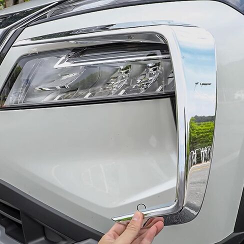 Car Accessories Fit for Nissan New Rogue 2021 2022 2023 Front Fog Light Cover Trim Eyebrow Spoiler (A Style:Chrome) 2PCS ABS in Saudi Arabia