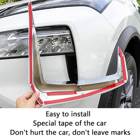 Car Accessories Fit for Nissan New Rogue 2021 2022 2023 Front Fog Light Cover Trim Eyebrow Spoiler (A Style:Chrome) 2PCS ABS in Saudi Arabia