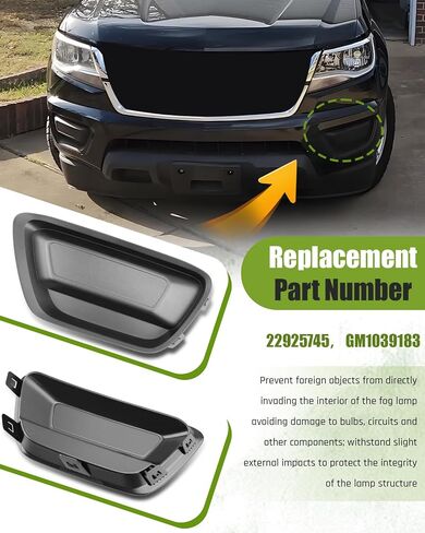 Fog Light Cover Driver Side Fit for Chevy Colorado 2015-2020 Replace 22925745, GM1039183 in Saudi Arabia