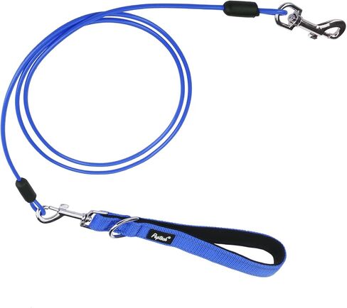 PUPTECK Chew Proof Dog Leash for Small Medium Large Dogs, Heavy Duty Dog Leashes with Padded Handle, Steel Cable Lead with Detachable Short Leash for Training Walking, Hot Pink in Kuwait