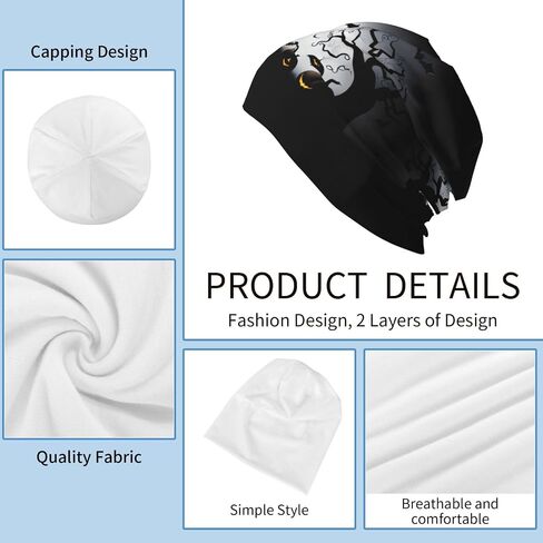 Funny Halloween Beanie Chemo Hat Cancer Headwear Knit Hats Baggy Slouchy Skull Cap for Women Men Gifts in Saudi Arabia