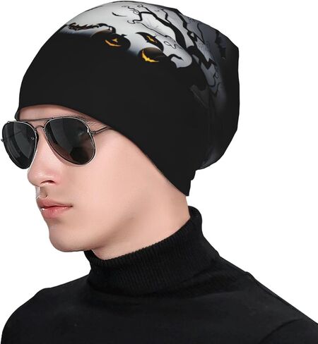 Funny Halloween Beanie Chemo Hat Cancer Headwear Knit Hats Baggy Slouchy Skull Cap for Women Men Gifts in Saudi Arabia