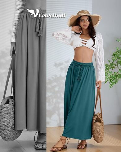 3 Pack Women's Maxi Long Skirts, Ankle Length a Line Elastic High Waist Flowy Boho Casual Skirt with Pockets in Saudi Arabia
