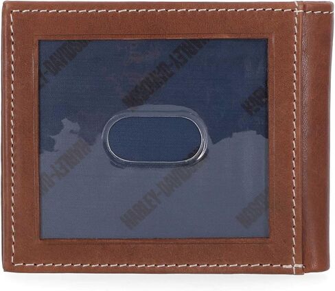Harley-Davidson Men's Laser Bar & Shield Logo Billfold Leather Wallet - Brown in Saudi Arabia