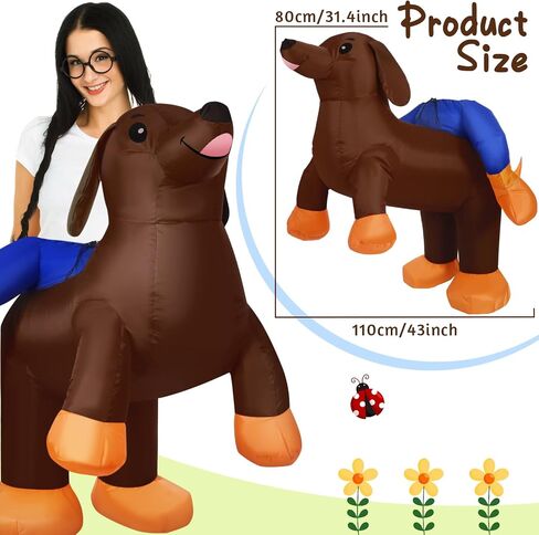 Inflatable Costume Adult Inflatable Dachshund Men Women Ride on Blow up Funny Dog Costume for Halloween Party in Saudi Arabia