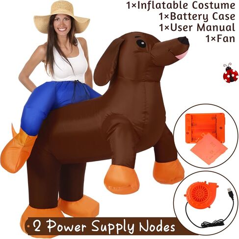 Inflatable Costume Adult Inflatable Dachshund Men Women Ride on Blow up Funny Dog Costume for Halloween Party in Saudi Arabia