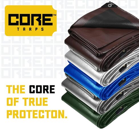 Core Tarps Extreme Dustice 20 Mil Tarp Cover ، مقاوم للماء ، مقاوم للأشعة فوق البنفسجية ، Poly Tarpaulin مع الحواف المعززة للسقف ، التخييم ، الفناء ، حمام سباحة ، قارب (أبيض 20 ′ × 30 ′) in Saudi Arabia