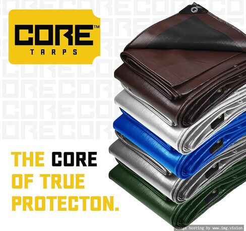 Core Tarps Extreme Dustice 20 Mil Tarp Cover ، مقاوم للماء ، مقاوم للأشعة فوق البنفسجية ، Poly Tarpaulin مع الحواف المعززة للسقف ، التخييم ، الفناء ، حمام سباحة ، قارب (أبيض 20 ′ × 30 ′) in Saudi Arabia
