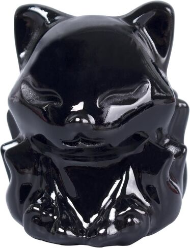 Black Obsidian Nine Tailed Fox Decor,2 Inch Healing Crystals Fox Statue,Lucky Guardian Pocket Fox Figurines as Women’s Gifts,Fox Figurine for Office Home Decor and Ornament. in Saudi Arabia