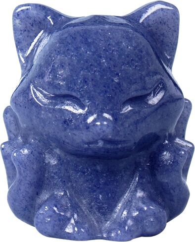 Black Obsidian Nine Tailed Fox Decor,2 Inch Healing Crystals Fox Statue,Lucky Guardian Pocket Fox Figurines as Women’s Gifts,Fox Figurine for Office Home Decor and Ornament. in Saudi Arabia