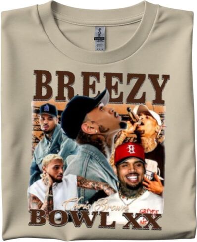 Breezy Bowl XX Collage Concert Outfit Merch Retro Shirt tee Fan Unisex BFF Chris Tour in Kuwait