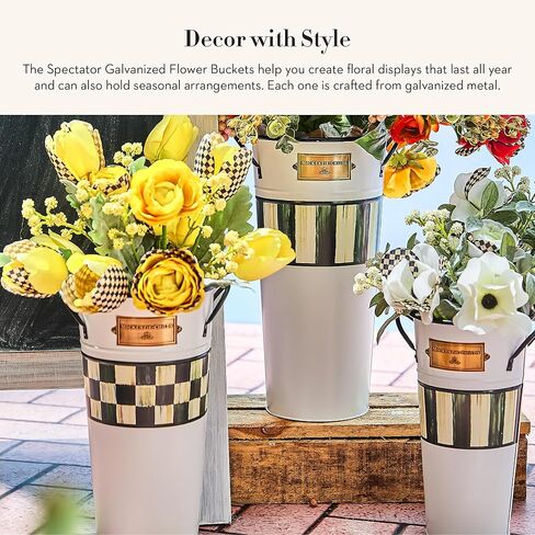 دلاء الزهور من ماكنزي-تشايلدز، مجموعة مزهرية زهور لطيفة، تارتاستيك، مجموعة من 3 قطع in Kuwait