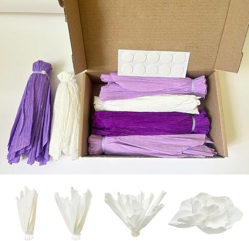 6PCS Paper Flowers Artificial Wall Decor 3D Tissue Paper Flowers Wedding Birthday Room Decor Purple Lavender Bridal Baby Shower Nursery Room Backdrop Table Centerpieces Party Decorations in Saudi Arabia