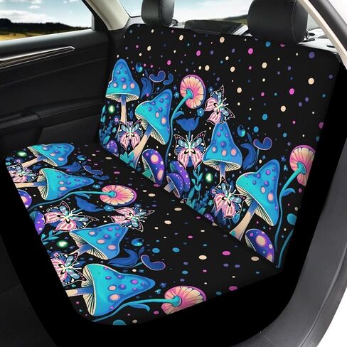 Modysero Blue Skull Rose Car Front Rear Seat Covers Car Decor Interior Accessories,4 Pcs Soft Split Auto Seat Protector for Women Mans Waterproof Seat Covers for Cars SUV Trucks in Kuwait