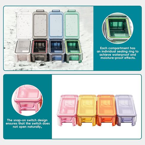 8 Compartment Pill Organizer - Travel Portable Pill Case with Moisture-Proof Design, Medication Case for Vitamins/Fish Oil Supplements Storage (8 Compartments, 10-30 Pills Capacity) in Saudi Arabia
