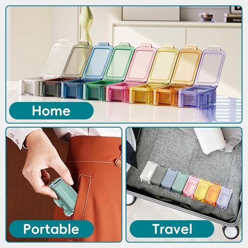 8 Compartment Pill Organizer - Travel Portable Pill Case with Moisture-Proof Design, Medication Case for Vitamins/Fish Oil Supplements Storage (8 Compartments, 10-30 Pills Capacity) in Saudi Arabia
