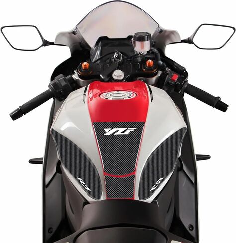 R7 دراجة نارية دبابة دبابة دبابات حامي توافق مع Yamaha YZF-R7 R7 3D ملصقات وسادة خزان لانزلاق زبدية حماة زيت زيت الغاز (أبيض ، R7) in Kuwait
