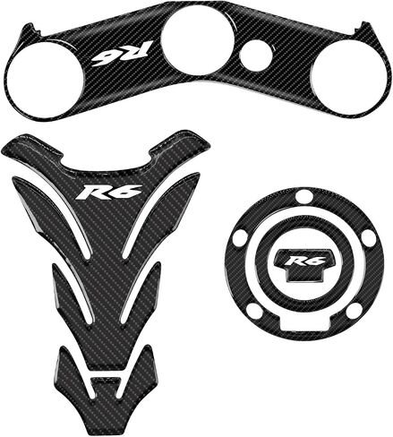 R7 دراجة نارية دبابة دبابة دبابات حامي توافق مع Yamaha YZF-R7 R7 3D ملصقات وسادة خزان لانزلاق زبدية حماة زيت زيت الغاز (أبيض ، R7) in Kuwait