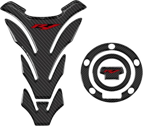 R7 دراجة نارية دبابة دبابة دبابات حامي توافق مع Yamaha YZF-R7 R7 3D ملصقات وسادة خزان لانزلاق زبدية حماة زيت زيت الغاز (أبيض ، R7) in Kuwait