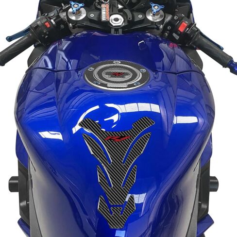 R7 دراجة نارية دبابة دبابة دبابات حامي توافق مع Yamaha YZF-R7 R7 3D ملصقات وسادة خزان لانزلاق زبدية حماة زيت زيت الغاز (أبيض ، R7) in Kuwait