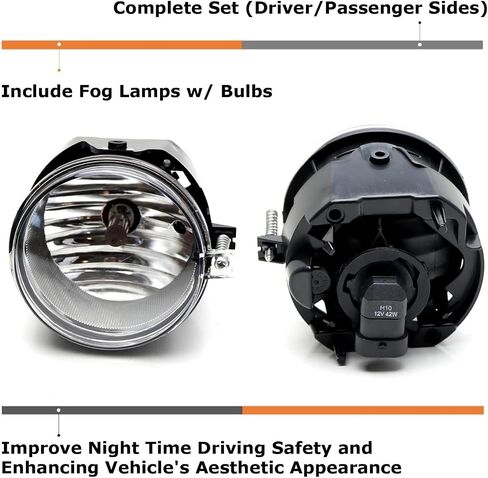 Ijdmtoy oe-spec clear lens fog senderies w/ h10/ 9145 halogen plugs ، stiprate strust ، متوافق مع Jeep 2004 Grand Cherokee فقط in Saudi Arabia