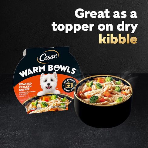 Cesar Warm Bowls Wet Dog Food Variety Pack: Chicken & Beef; and Chicken Entrées, 6 Trays in Kuwait