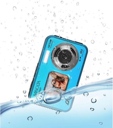 Minolta 48 Mega Pixels Underwater Digital Camera with Autofocus, 5K Video & Dual LCD, Red in Saudi Arabia