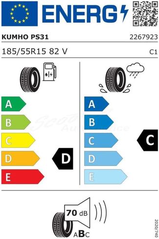 Kumho Ecsta PS31 Summer Performance Tire - 185/55R15 82V in Saudi Arabia