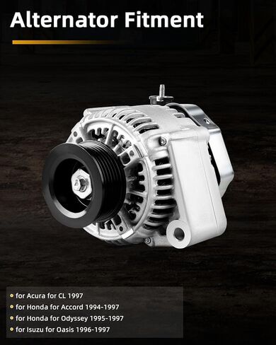 OCPTY Alternators Alternator 1353823196 1997 for Acura for CL,1994-1997 for Honda for Accord,1995-1997 for Honda for Odyssey,1996-1997 for Isuzu for Oasis 13538,12V 90Amp 6-Groove Pulley in Saudi Arabia