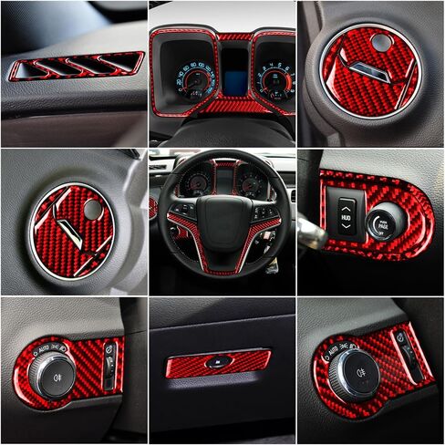 21pcs for Chevrolet Camaro 2010 2011 2012 2013 2014 2015 Carbon Fiber Style Car Interior Mouldings Decorative Strip Car Stickers in Saudi Arabia