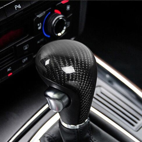 Carbon Fiber Style Car Gear Head Shift Knob Handle Cover Trim Sticker for A-U-D-I A6L Q5 A5 A4L Q7 Car Accessories in Saudi Arabia
