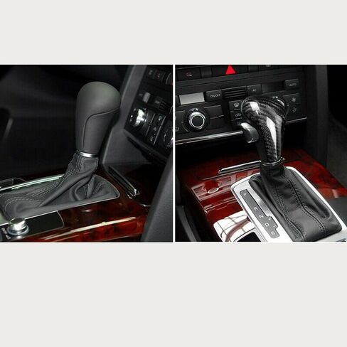 Carbon Fiber Style Car Gear Head Shift Knob Handle Cover Trim Sticker for A-U-D-I A6L Q5 A5 A4L Q7 Car Accessories in Saudi Arabia