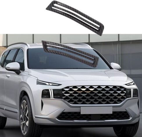 2pcs ألياف الكربون ألياف الهواء العلوية تغطية تنفيس القمامة ABS لـ Hyundai Santa Fe 2019 2020 2021 2022 in Saudi Arabia