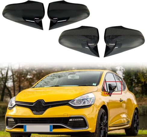 2PCS الجانبية الخلفية COP COP Cover Carbon Fiber Black for Renault Clio 4 2012 2013 2014 2015 2017 2018 2018 (Black-Carbon Fiber) in Saudi Arabia