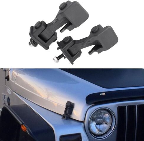 Hood Latch Hood Lock Catch Kit for Jeep for Wrangler TJ 1997 1998 1999 2000 2001 2002 2003 2004 2005 2006 55176636AD 68038118AA in Saudi Arabia