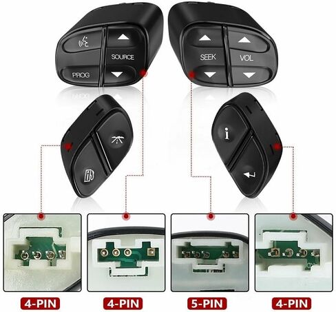 4Pcs Steering Wheel Switch Control Buttons for Chevrolet Silverado 1500 2500 3500, for GMC Sierra, for Hummer H2, for Cadillac Escalade,for Buick in Saudi Arabia