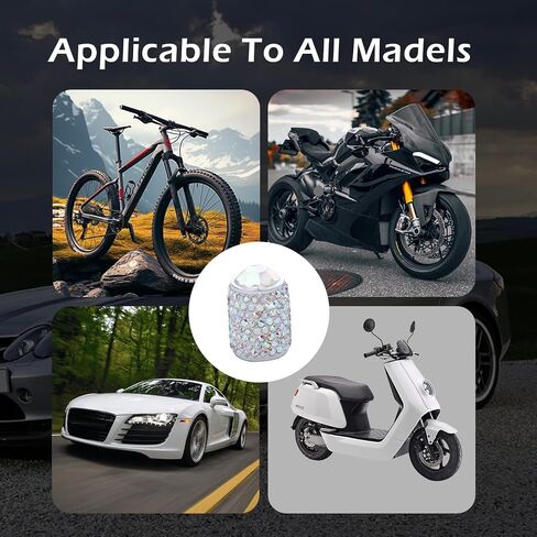 4PCS Bling Tire Valve Caps, Crystal Rhinestone Valve Stem Covers, Car Dustproof Waterproof Tire Air Cap, Universal for Vehicle, Sedan, SUV, Motorcycle, Bicycle (Black) in Saudi Arabia