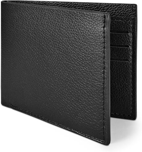 Mens Slim Wallet ، Pu Leather Card Card Wallet Bifold Wallets للرجال والأولاد ، محفظة للرجال خفيفة الوزن للعمل ، التسوق ، السفر (أسود) in Kuwait