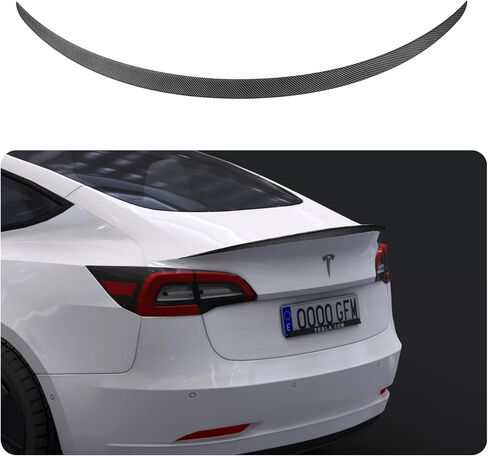 New 2024 2025 Tesla Model 3 Highland Spoiler Wing, OEM Performance Rear Car Spoiler, Tesla Spoiler Protector for Model 3, ABS Material Rear Trunk Lip Tail Lid for Tesla Accessories, Carbon Fiber in Kuwait