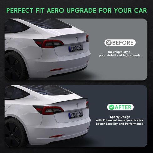 New 2024 2025 Tesla Model 3 Highland Spoiler Wing, OEM Performance Rear Car Spoiler, Tesla Spoiler Protector for Model 3, ABS Material Rear Trunk Lip Tail Lid for Tesla Accessories, Carbon Fiber in Kuwait