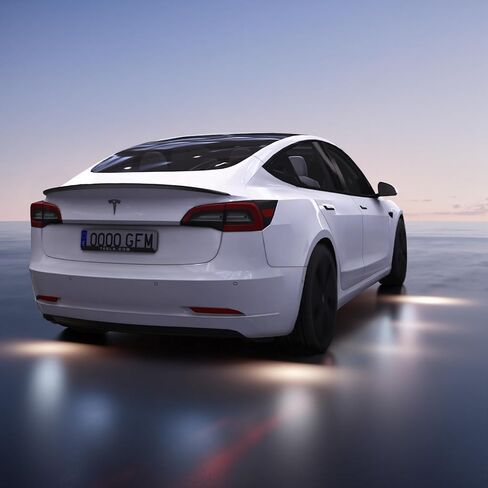 New 2024 2025 Tesla Model 3 Highland Spoiler Wing, OEM Performance Rear Car Spoiler, Tesla Spoiler Protector for Model 3, ABS Material Rear Trunk Lip Tail Lid for Tesla Accessories, Carbon Fiber in Kuwait