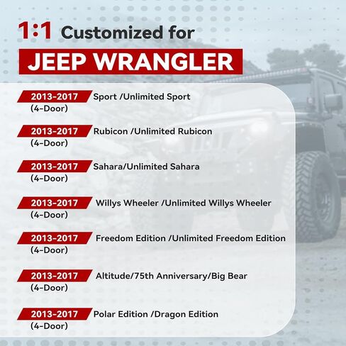 Jeep Seat Covers Wrangler 4 Door Leather Front & Rear Seat Cover Set for Jeep Wrangler 2013-2017 Customized for Jeep 4-Door, Water Proof Sport,Unlimited Sport Rubicon,Unlimited Rubicon Sahara in Saudi Arabia